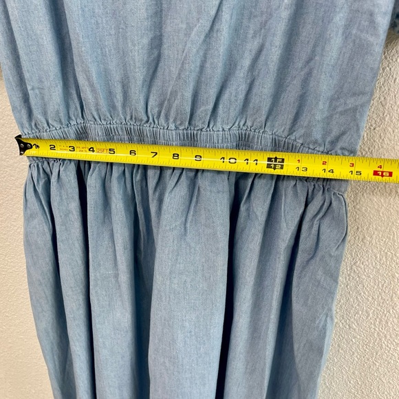 Vintage NWOT Eddie Bauer Blue Chambray Maxi Button-Up Dress Size XL/TG - Picture 13 of 13